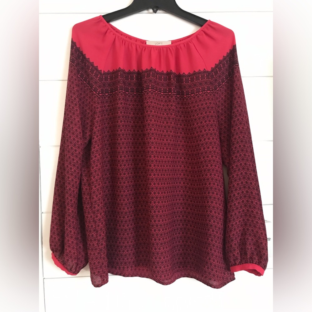 Loft lace print blouse